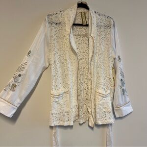 Aratta Silent Journey Floral Lace Embellished Cardigan